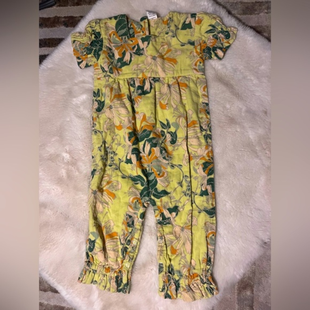 #1 Kate Quinn PUFF SLEEVE JUMPSUIT HONEYSUCKLE ORGANIC COTTON 🌵12-18 MONTHS